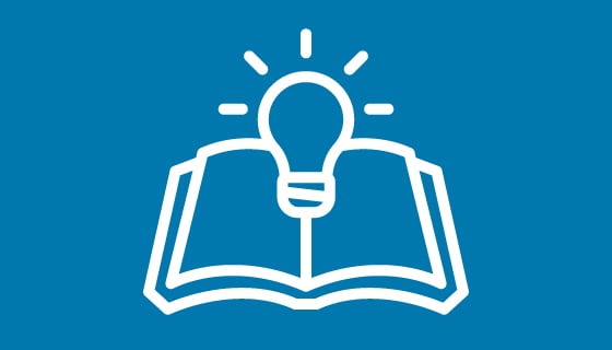 white Knowledge Articles icon on blue background