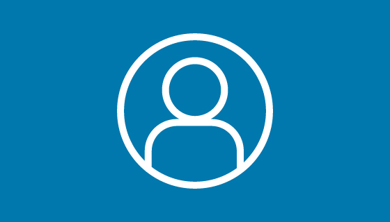 white My Account icon on blue background
